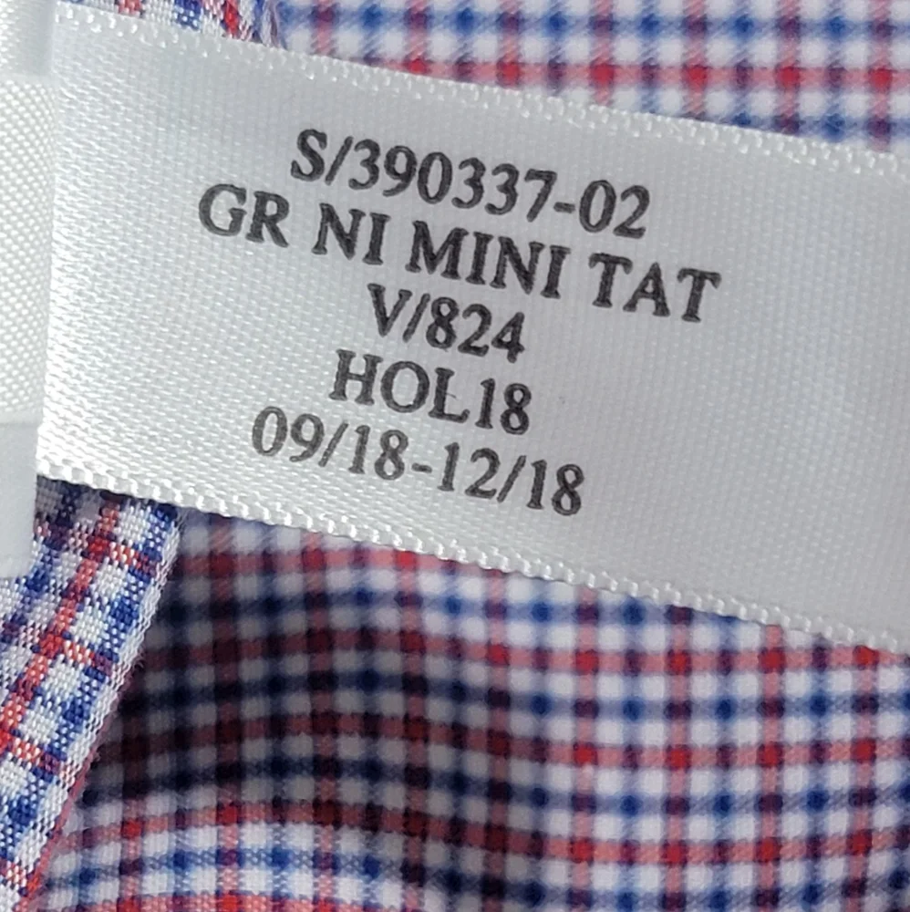 Banana Republic slim fit red blue white plaid non iron cotton shirt men large